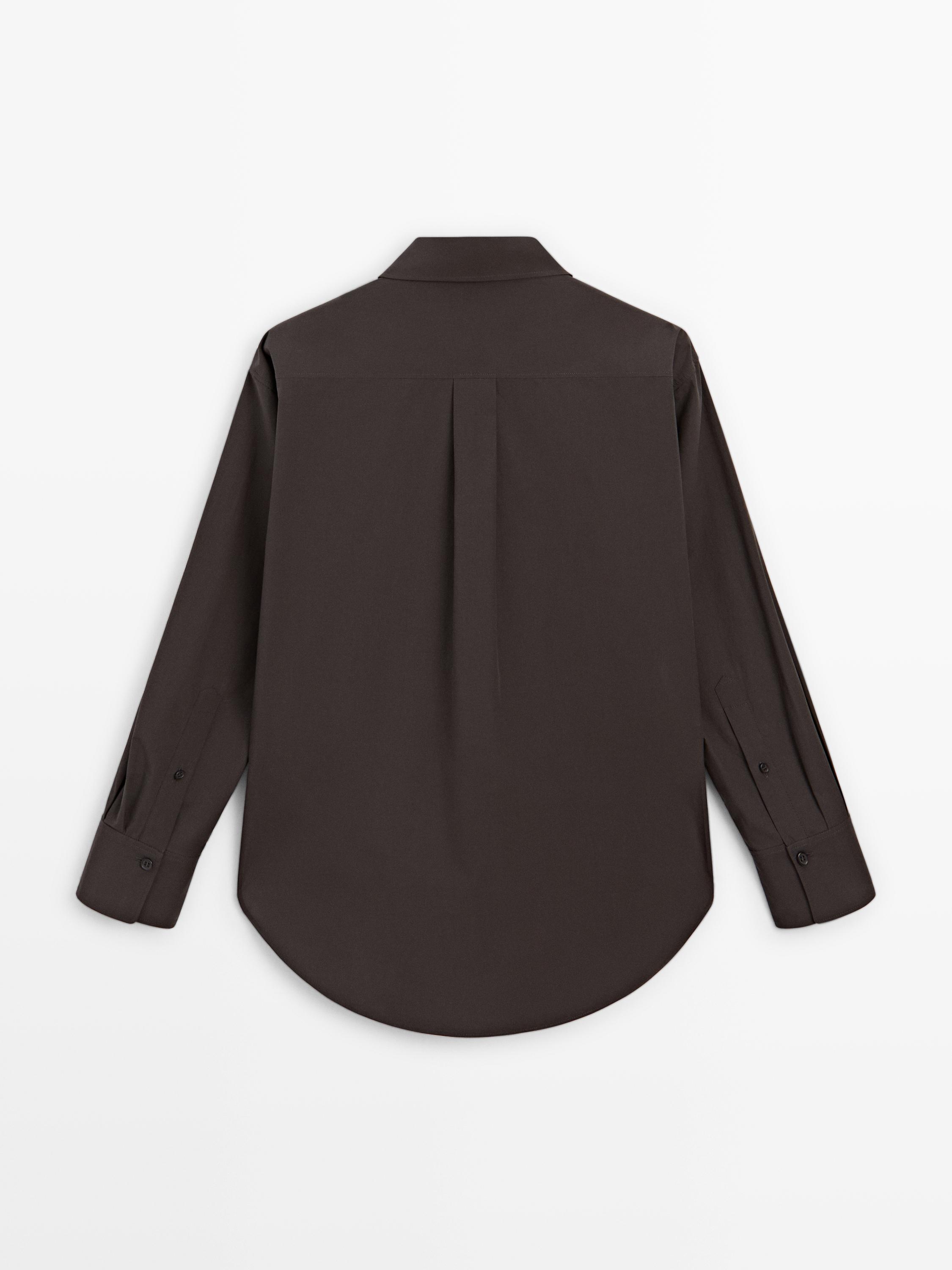 Long 100% cotton poplin shirt